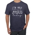 thumbnail image 1 of Wild Bobby, I'm Only Talking to Jesus Today Inspirational/Christian Men Graphic Tee, Vintage Heather Navy, Large, 1 of 6