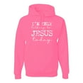 thumbnail image 1 of Wild Bobby I'm Only Talking to Jesus Today Inspirational/Christian Unisex Graphic Hoodie Sweatshirt, Neon Pink, Large, 1 of 6