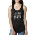 thumbnail image 1 of Wild Bobby, I'm Only Talking to Jesus Today Inspirational/Christian Women Racerback Tank Top, Black, Small, 1 of 6