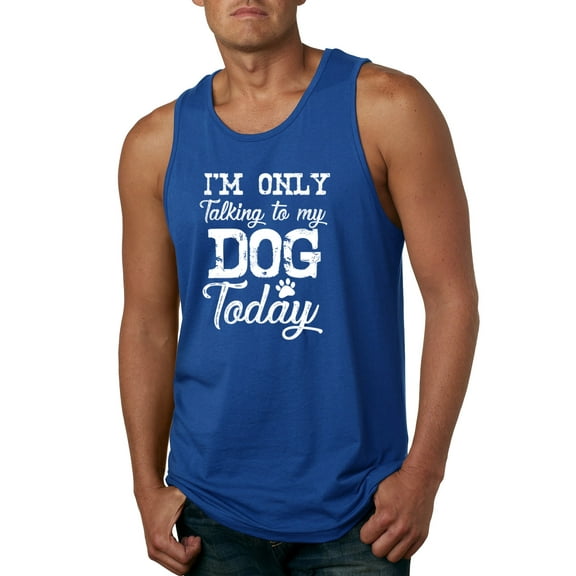 Wild Bobby I'm Only Talking to My Dog Today Dog Lover Men Graphic Tank Top, Royal, Large