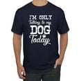 thumbnail image 1 of Wild Bobby I'm Only Talking to My Dog Today Dog Lover Men Graphic Tee, Navy, Medium, 1 of 5