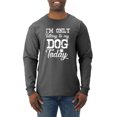 thumbnail image 1 of Wild Bobby I'm Only Talking to My Dog Today Dog Lover Men Long Sleeve Shirt, Heather Black, XX-Large, 1 of 5