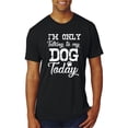 thumbnail image 1 of Wild Bobby I'm Only Talking to My Dog Today Dog Lover Men Premium Tri Blend Tee, True Black, Medium, 1 of 5