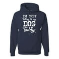 thumbnail image 1 of Wild Bobby I'm Only Talking to My Dog Today Dog Lover Unisex Graphic Hoodie Sweatshirt, Navy, X-Large, 1 of 5