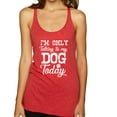 thumbnail image 1 of Wild Bobby I'm Only Talking to My Dog Today Dog Lover Women Tri-Blend Racerback Tank Top, Vintage Red, Large, 1 of 5