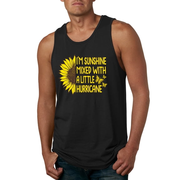 Wild Bobby, I'm Sunshine Mixed With A Little Hurricane , Inspirational/Christian, Men Graphic Tank Top, Black, Small