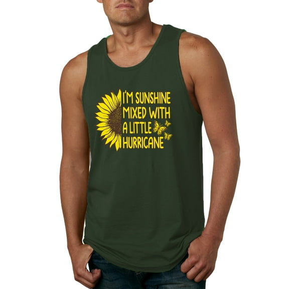 Wild Bobby, I'm Sunshine Mixed With A Little Hurricane , Inspirational/Christian, Men Graphic Tank Top, Forest Green, X-Large