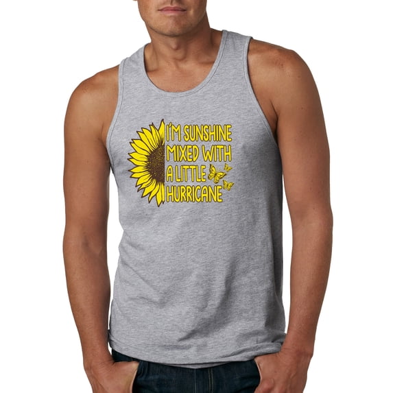 Wild Bobby, I'm Sunshine Mixed With A Little Hurricane , Inspirational/Christian, Men Graphic Tank Top, Heather Grey, XX-Large