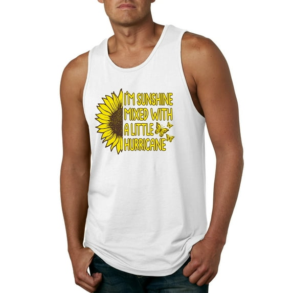 Wild Bobby, I'm Sunshine Mixed With A Little Hurricane , Inspirational/Christian, Men Graphic Tank Top, White, Medium
