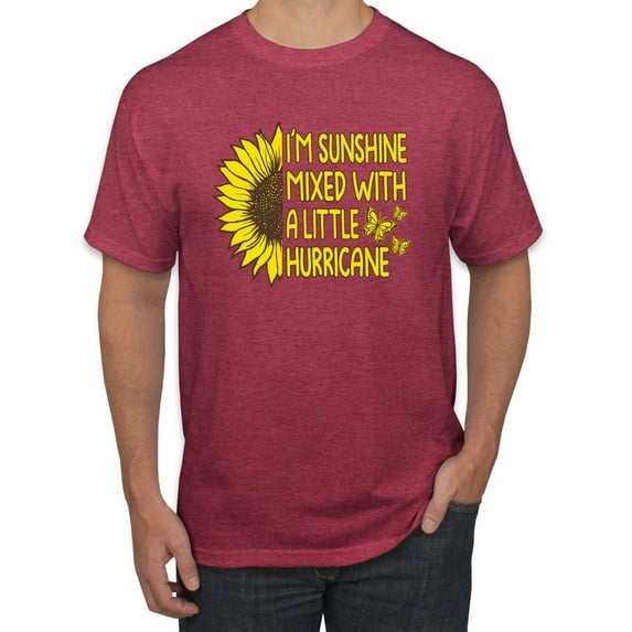 Wild Bobby, I'm Sunshine Mixed With A Little Hurricane , Inspirational/Christian, Men Graphic Tee, Vintage Heather Red, 4X-Large