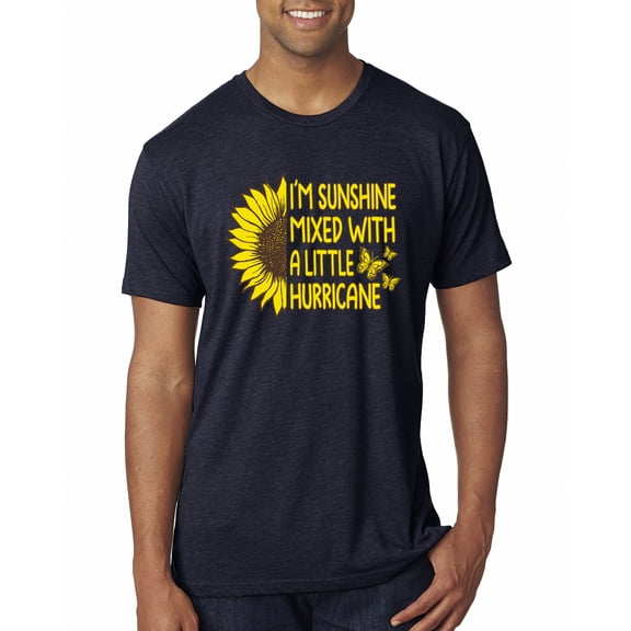 Wild Bobby, I'm Sunshine Mixed With A Little Hurricane , Inspirational/Christian, Men Premium Tri Blend Tee, Vintage Navy, Medium