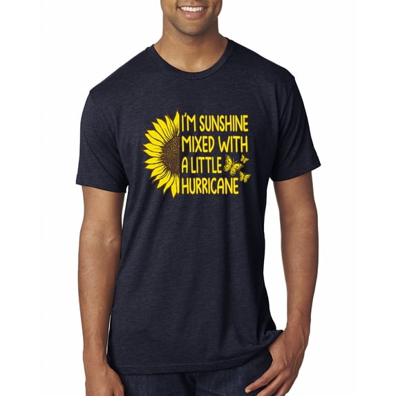 Wild Bobby, I'm Sunshine Mixed With A Little Hurricane , Inspirational/Christian, Men Premium Tri Blend Tee, Vintage Navy, Small