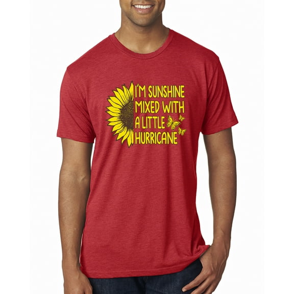 Wild Bobby, I'm Sunshine Mixed With A Little Hurricane , Inspirational/Christian, Men Premium Tri Blend Tee, Vintage Red, X-Large