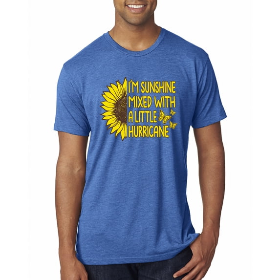 Wild Bobby, I'm Sunshine Mixed With A Little Hurricane , Inspirational/Christian, Men Premium Tri Blend Tee, Vintage Royal, Small