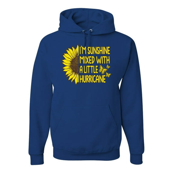 Wild Bobby, I'm Sunshine Mixed With A Little Hurricane , Inspirational/Christian, Unisex Graphic Hoodie Sweatshirt, Royal, Medium