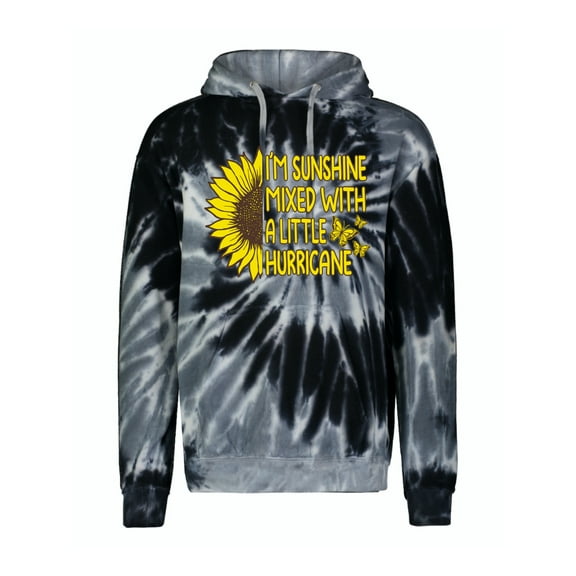 Wild Bobby, I'm Sunshine Mixed With A Little Hurricane , Inspirational/Christian, Unisex Graphic Hoodie Sweatshirt, Spiral Black, XX-Large