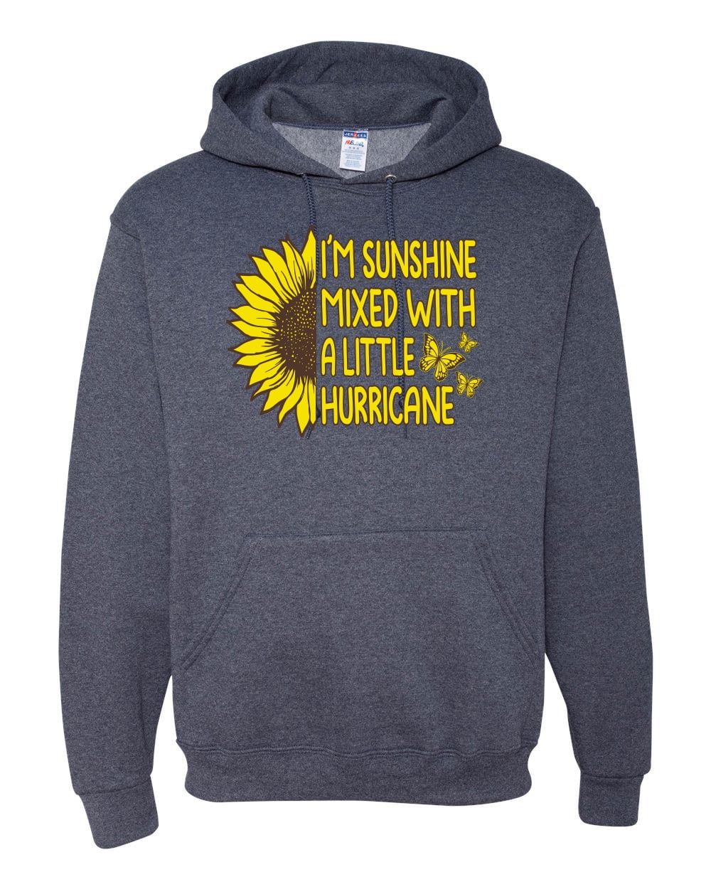 Wild Bobby, I'm Sunshine Mixed With A Little Hurricane , Inspirational/ Christian, Unisex Graphic Hoodie Sweatshirt, Vintage Heather Navy, XX-Large  