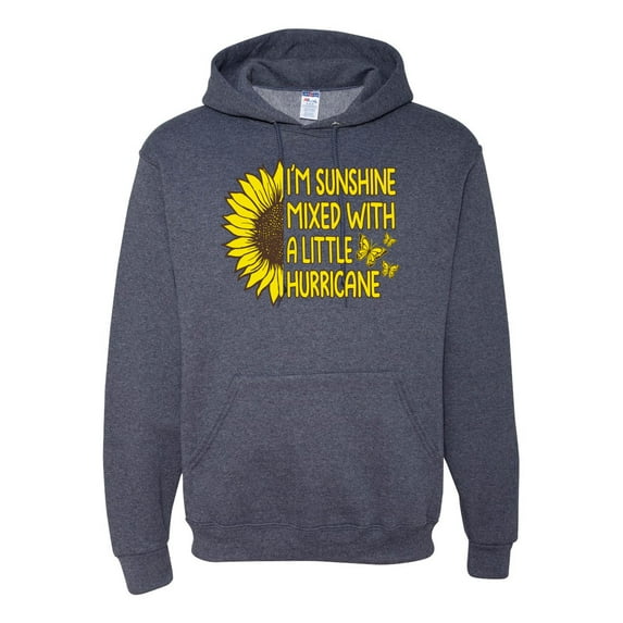 Wild Bobby, I'm Sunshine Mixed With A Little Hurricane , Inspirational/Christian, Unisex Graphic Hoodie Sweatshirt, Vintage Heather Navy, XX-Large