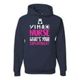 thumbnail image 1 of Wild Bobby, I'm a Nurse What's Your Superpower?, Inspirational/Christian, Unisex Graphic Hoodie Sweatshirt, Navy, Large, 1 of 3