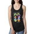 thumbnail image 1 of Wild Bobby, If I Can't Wear My Flip Flops I'm Not Going Colorful Sandals Streetwear Ladies Racerback Tank Top, Black, Small, 1 of 3