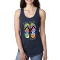 thumbnail image 1 of Wild Bobby, If I Can't Wear My Flip Flops I'm Not Going Colorful Sandals Streetwear Ladies Racerback Tank Top, Navy, Small, 1 of 3