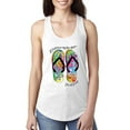 thumbnail image 1 of Wild Bobby, If I Can't Wear My Flip Flops I'm Not Going Colorful Sandals Streetwear Ladies Racerback Tank Top, White, Medium, 1 of 3