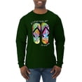 thumbnail image 1 of Wild Bobby, If I Can't Wear My Flip Flops I'm Not Going Colorful Sandals Streetwear Mens Long Sleeve Shirt, Forest Green, X-Large, 1 of 3