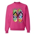 thumbnail image 1 of Wild Bobby, If I Can't Wear My Flip Flops I'm Not Going Colorful Sandals Streetwear Unisex Crewneck Graphic Sweatshirt, Fuschia, 2XL, 1 of 3