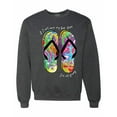 thumbnail image 1 of Wild Bobby, If I Can't Wear My Flip Flops I'm Not Going Colorful Sandals Streetwear Unisex Crewneck Graphic Sweatshirt, Heather Black, 3XL, 1 of 3