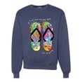 thumbnail image 1 of Wild Bobby, If I Can't Wear My Flip Flops I'm Not Going Colorful Sandals Streetwear Unisex Crewneck Graphic Sweatshirt, Vintage Heather Navy, Small, 1 of 3