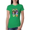 thumbnail image 1 of Wild Bobby, If I Can't Wear My Flip Flops I'm Not Going Colorful Sandals Streetwear Womens Slim Fit Junior Tee, Kelly, 2XL, 1 of 3