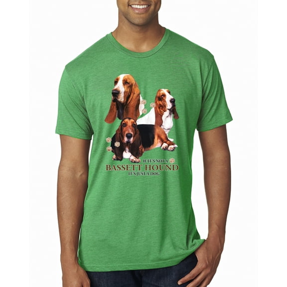 Wild Bobby, If It's Not a Bassett Hound Its Just a Dog Gift | Mens Dog Lover Premium Tri Blend T-Shirt, Envy, Medium