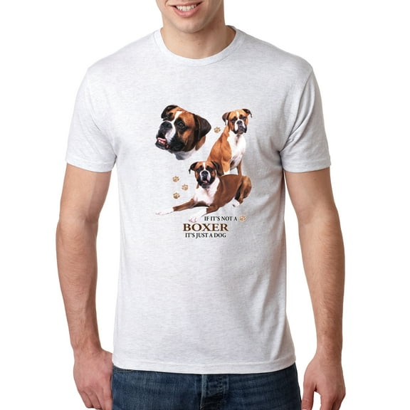 Wild Bobby, If It's Not a Boxer It's Just a Dog Gift | Mens Dog Lover Premium Tri Blend T-Shirt, Heather White, X-Large