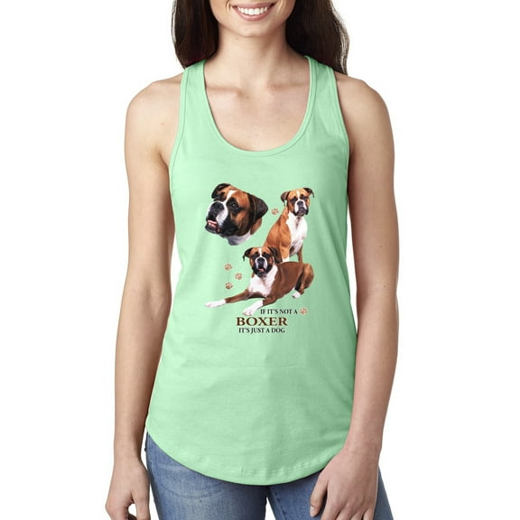 Wild Bobby, If It's Not a Boxer It's Just a Dog Gift | Womens Dog Lover Jersey Racerback Tank Top, Mint, Medium