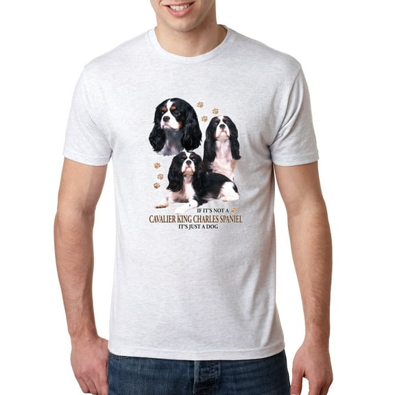 Wild Bobby, If It's Not a Cavalier King Charles Spaniel It's Just a Dog Gift | Mens Dog Lover Premium Tri Blend T-Shirt, Heather White, Medium