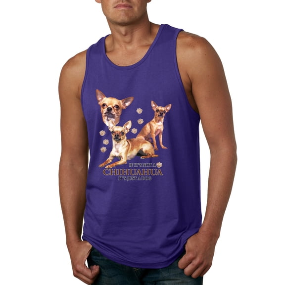 Wild Bobby, If It's Not a Chihuahua It's Just a Dog Gift, Men Graphic Tank Top, Purple, Small