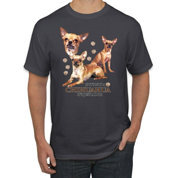Wild Bobby, If It's Not a Chihuahua It's Just a Dog Gift, Men Graphic Tee, Charcoal, Medium