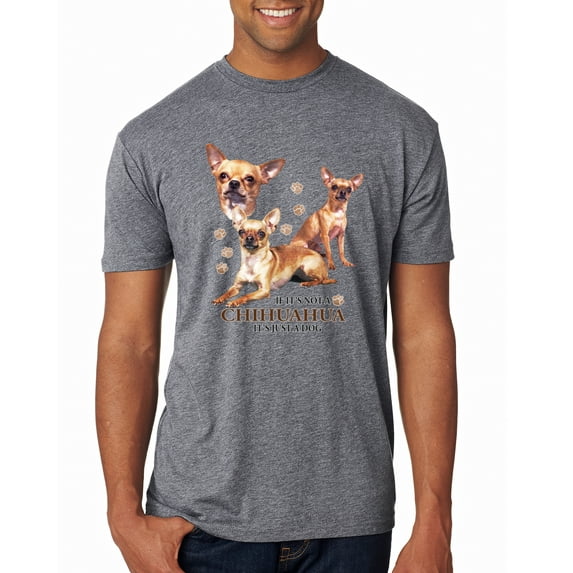 Wild Bobby, If It's Not a Chihuahua It's Just a Dog Gift, Men Premium Tri Blend Tee, Premium Heather, Small