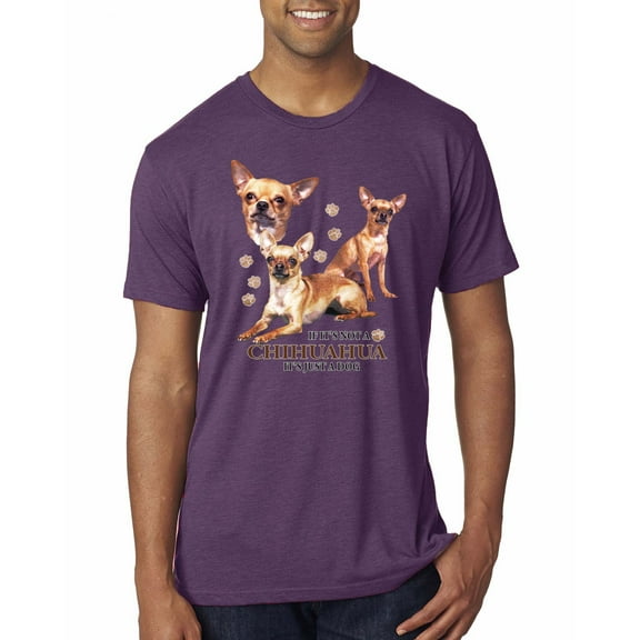 Wild Bobby, If It's Not a Chihuahua It's Just a Dog Gift, Men Premium Tri Blend Tee, Vintage Purple, Small