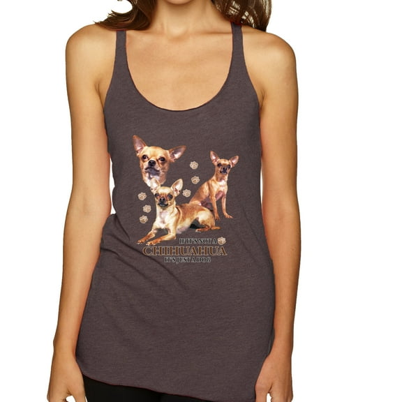 Wild Bobby, If It's Not a Chihuahua It's Just a Dog Gift, Women Tri-Blend Racerback Tank Top, Brown, X-Large