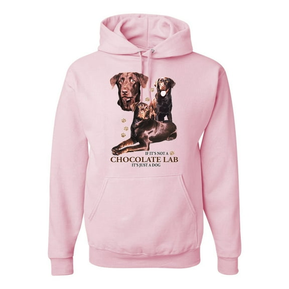 Wild Bobby, If It's Not a Chocolate Lab It's Just a Dog Gift | Mens Dog Lover Hooded Sweatshirt Graphic Hoodie, Light Pink, X-Large