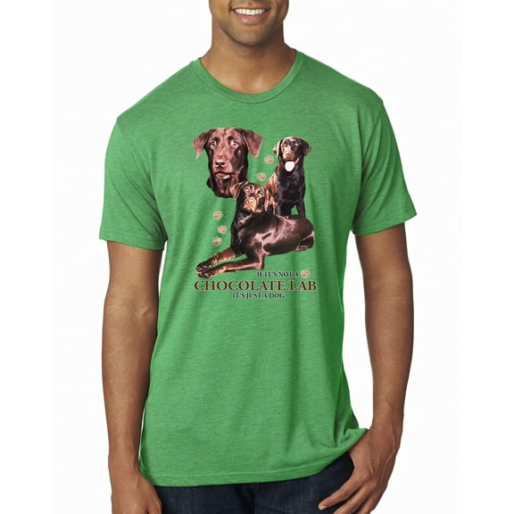 Wild Bobby, If It's Not a Chocolate Lab It's Just a Dog Gift | Mens Dog Lover Premium Tri Blend T-Shirt, Envy, X-Large