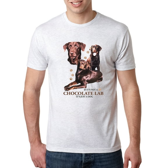 Wild Bobby, If It's Not a Chocolate Lab It's Just a Dog Gift | Mens Dog Lover Premium Tri Blend T-Shirt, Heather White, Small