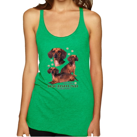 Wild Bobby, If It's Not a Dachshund It's Just a Dog Gift | Womens Dog Lover Premium Tri-Blend Racerback Tank Top, Envy, Small
