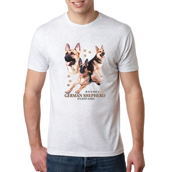 Wild Bobby, If It's Not a German Shepherd It's Just a Dog Gift | Mens Dog Lover Premium Tri Blend T-Shirt, Heather White, Medium