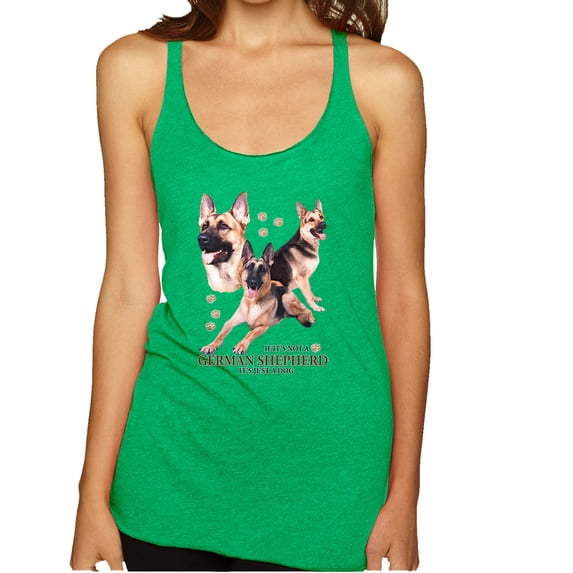 Wild Bobby, If It's Not a German Shepherd It's Just a Dog Gift | Womens Dog Lover Premium Tri-Blend Racerback Tank Top, Envy, Small