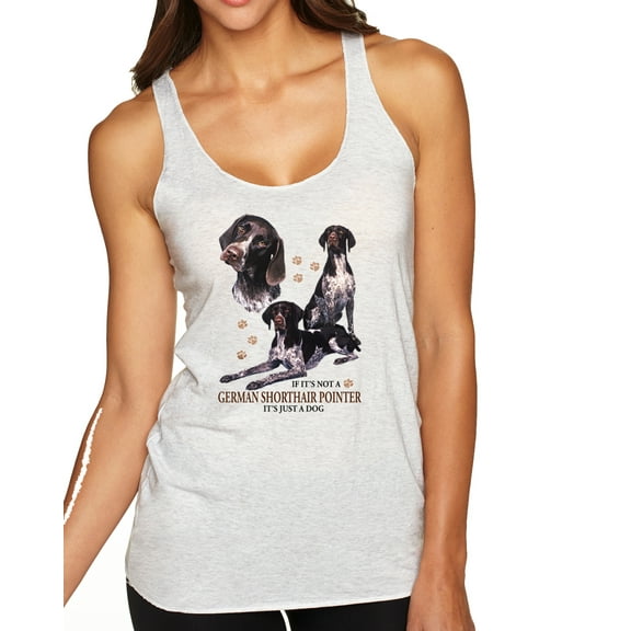 Wild Bobby, If It's Not a German Shorthair Pointer It's Just a Dog Gift | Womens Dog Lover Premium Tri-Blend Racerback Tank Top, Heather White, Small