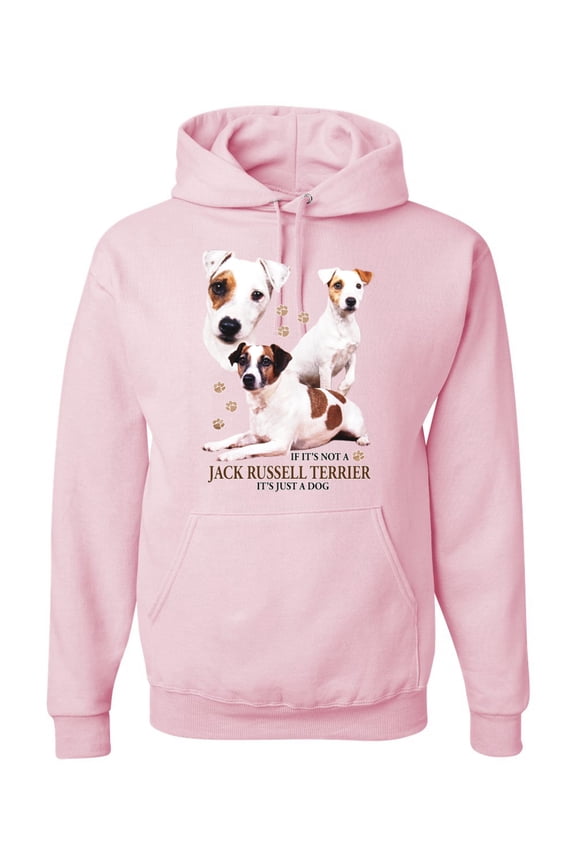 , If It's Not a Jack Russell Terrier It's Just a Dog | Mens Dog Lover Hooded Sweatshirt Graphic Hoodie, Light Pink, 3XL
