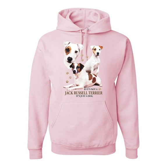 Wild Bobby, If It's Not a Jack Russell Terrier It's Just a Dog | Mens Dog Lover Hooded Sweatshirt Graphic Hoodie, Light Pink, Small