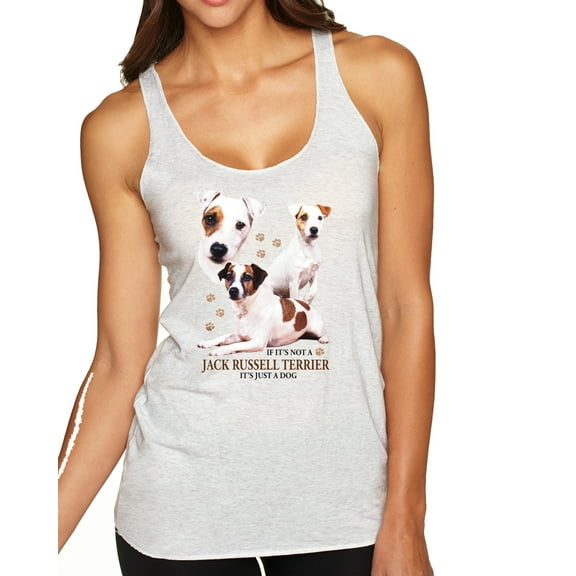 Wild Bobby, If It's Not a Jack Russell Terrier It's Just a Dog | Womens Dog Lover Premium Tri-Blend Racerback Tank Top, Heather White, Small